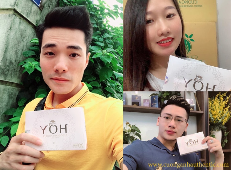 khách hàng phàn hồi sau khi sử dụng phấn HOY Cường Anh