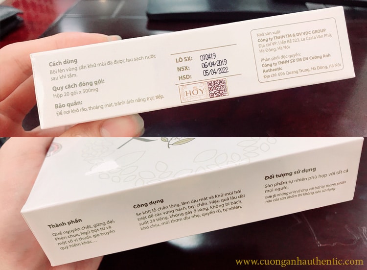 Thông tin hướng dẫn sử dụng phấn HOY Cường Anh
